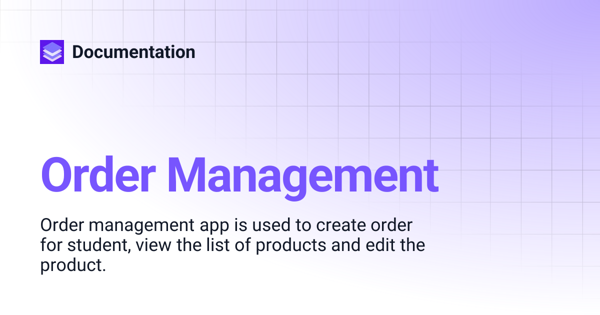 Order Management | Documentation